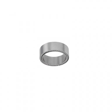 Brushed finish steel ring for Him