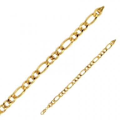 Chain bracelet 9ct gold Figaro chain (1x3)