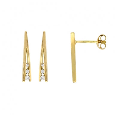 18ct gold and diamond trilogy earrings