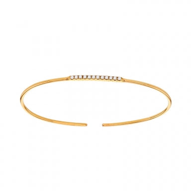 18ct gold bangle set with 12 HSI diamonds 0.19ct