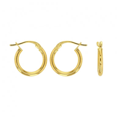 18ct gold creole hoop earrings, wire diametre 2mm