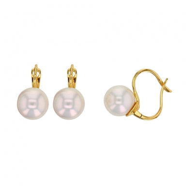 18ct gold cultured freshwater pearl sleeper earrings