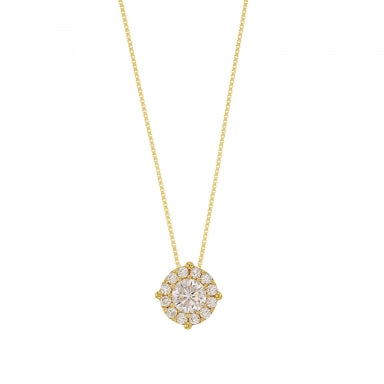 9ct gold necklace 42cm set with cubic zirconia