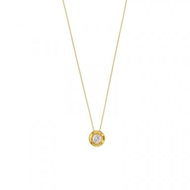 9 ct gold necklace featuring a cubic zirconia