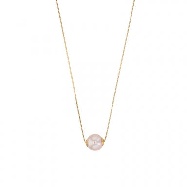 18ct gold necklace featuring cultured freshwater pearl