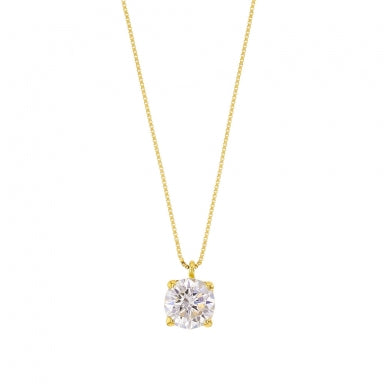 9ct gold necklace with a claw set cubic zirconia