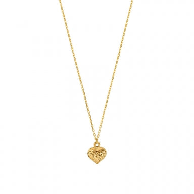 18ct gold necklace with multi-faceted heart pendant