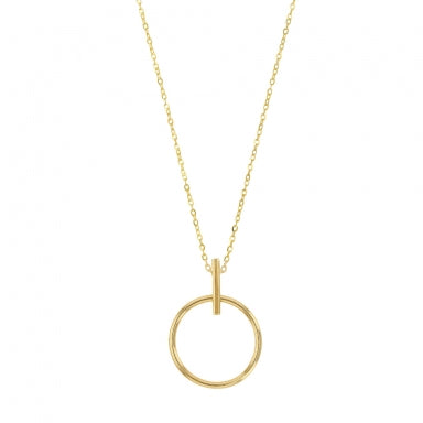 9ct gold necklace with plain gold circle