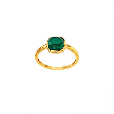 9ct gold ring with cabochon cut Malachite