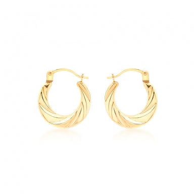 9 ct gold twisted creole earrings