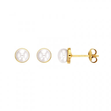 Cultured fresh water pearl stud earrings set on 9 ct gold posts