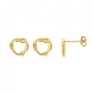 Entwined heart gold-plated earrings