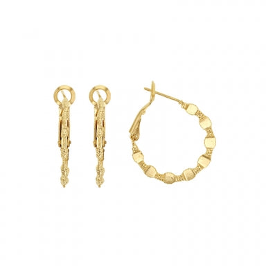 Fancy gold plated creole hoop earrings