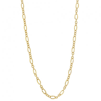 Fancy link gold plated neck chain, 45cm