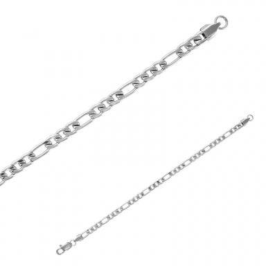 Figaro link bracelet in steel, regular pattern