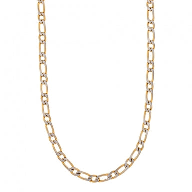 Gold and steel-coloured figaro neckchain