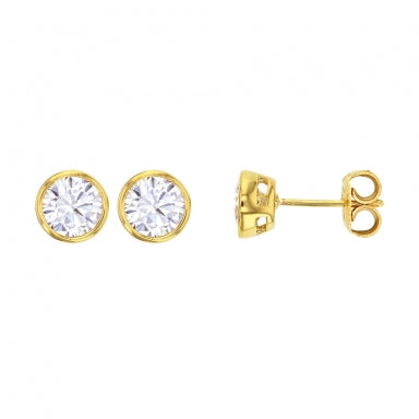 Gold plated crystal stud earrings