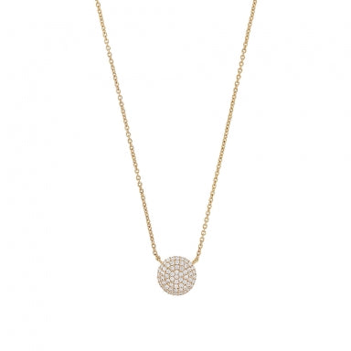 Gold plated necklace with micro pavé-set disc