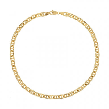 Gold-plated round anchor chain necklace