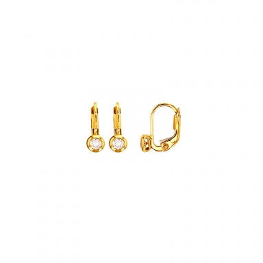 Lever backs 9ct gold and Cubic zirconia