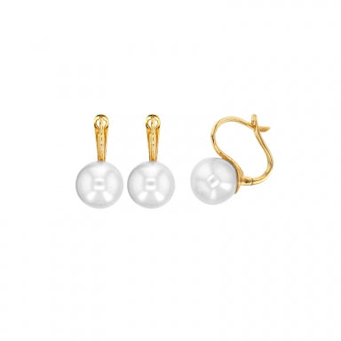 Lever backs 9ct gold and Cultured freshwater pearl