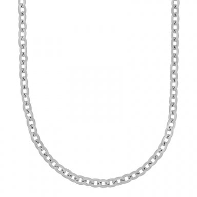 Mens oval link chain necklace in steel