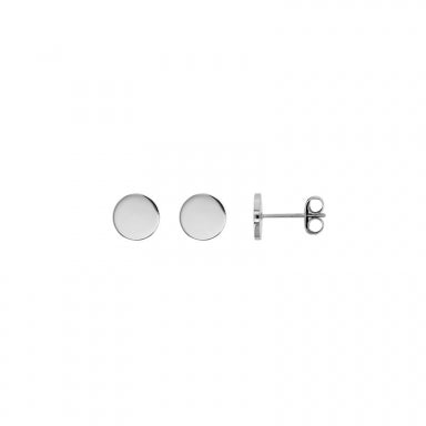 Mens round earrings in steel, 8 mm