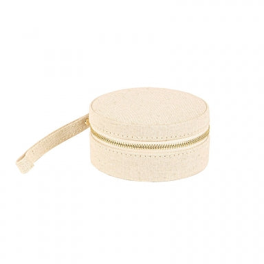 Natural-coloured linen jewellery box