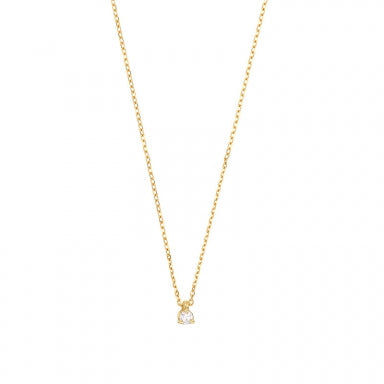 Necklace 18ct gold and Diamond, 1 diamond 0,06 ct HSI quality