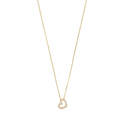 Necklace Heart 9ct gold and Cubic zirconia