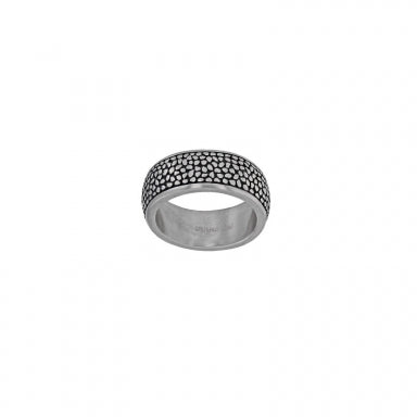 Reptile skin finish large steel ring