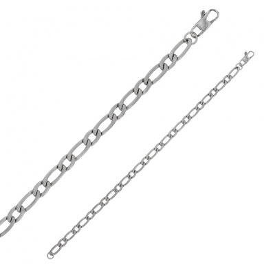 Steel open curb chain bracelet for Him