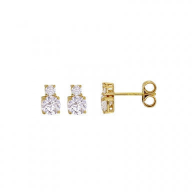 Studs 9ct gold and Cubic zirconia