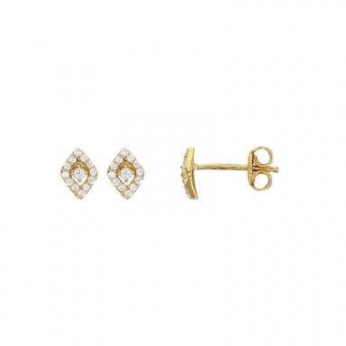 Studs 9ct gold and Cubic zirconia