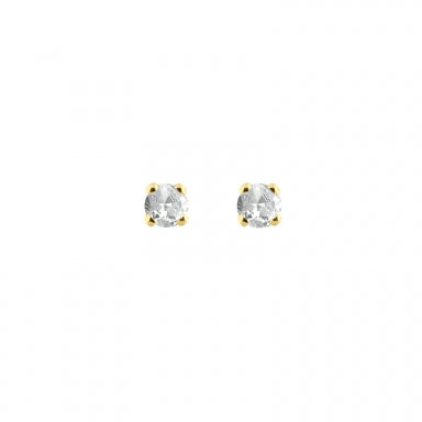 Studs 18ct gold and Diamond, 2 diamonds 0,20 ct HSI quality