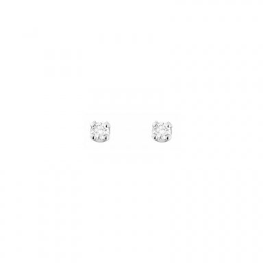 Studs 18ct gold and Diamond, 2 diamonds 0,10 ct HSI quality