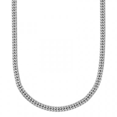 Tight link curb chain necklace in shiny steel