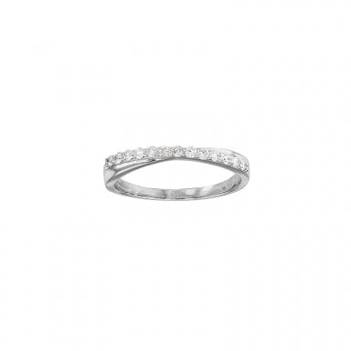 Twisted half eternity ring in 18ct white gold set with 13 diamonds 0.30ct