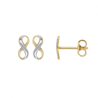 Two-tpne 18ct gold Infinity symbol earrings