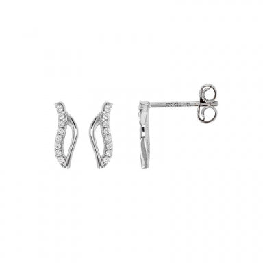 White gold 9ct earrings set with cubic zirconia