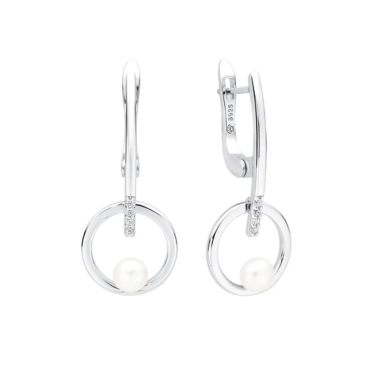 White Latch Back Earring