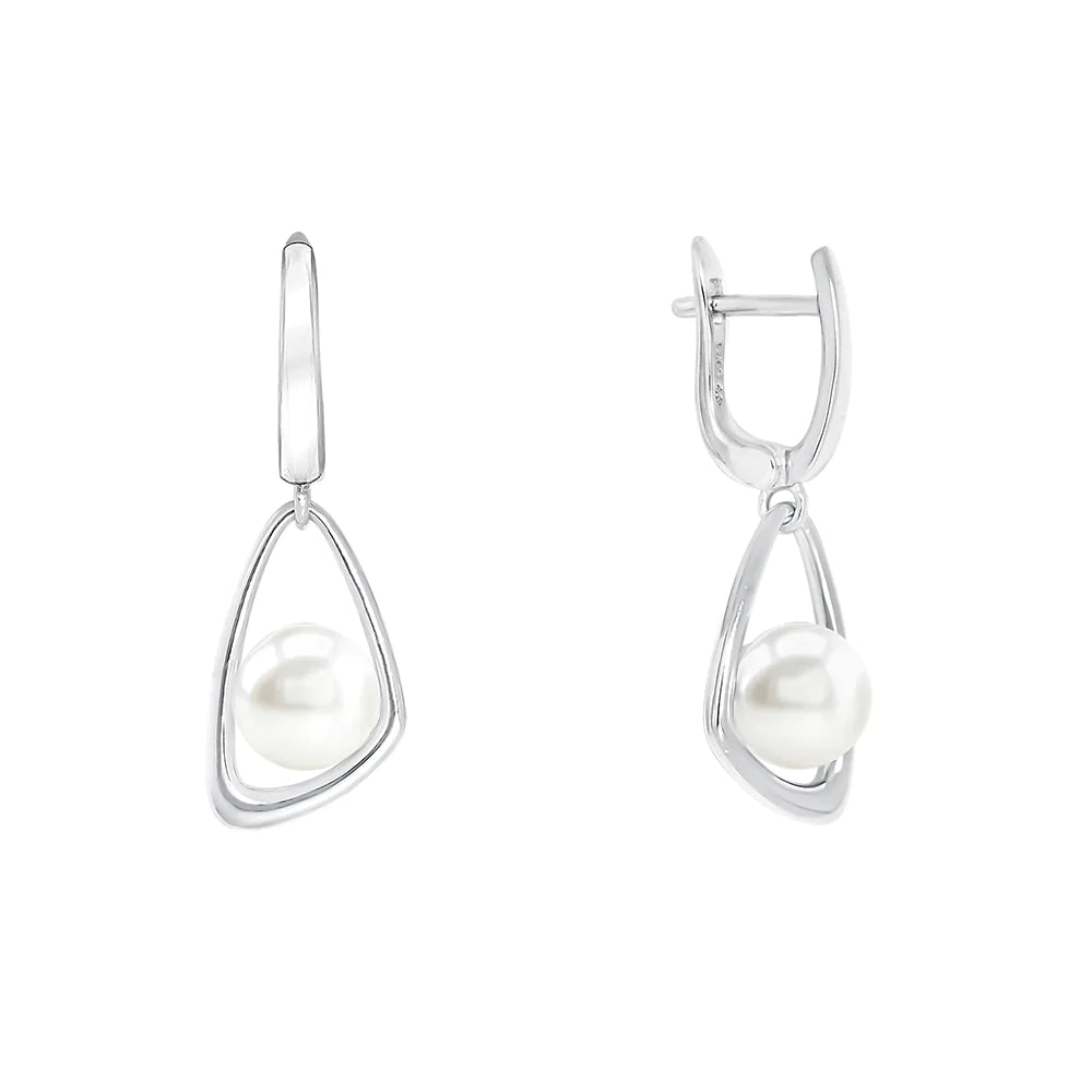 White Latch Back Earring