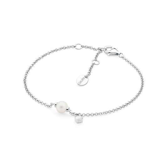 White Pearl Bracelets With Chain