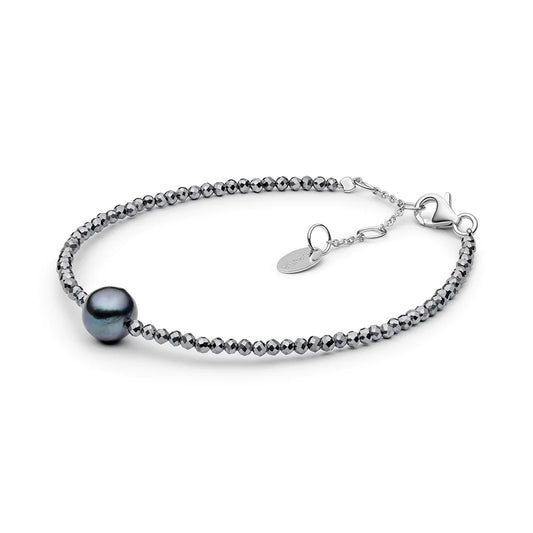 Black Pearl Semiprecious Stones Bracelet