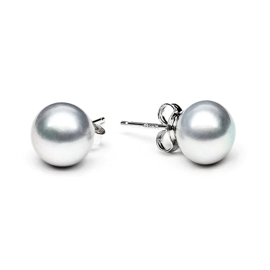 Gray Pearl Stud Earring