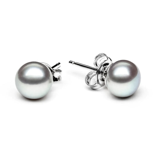 Gray Pearl Stud Earring