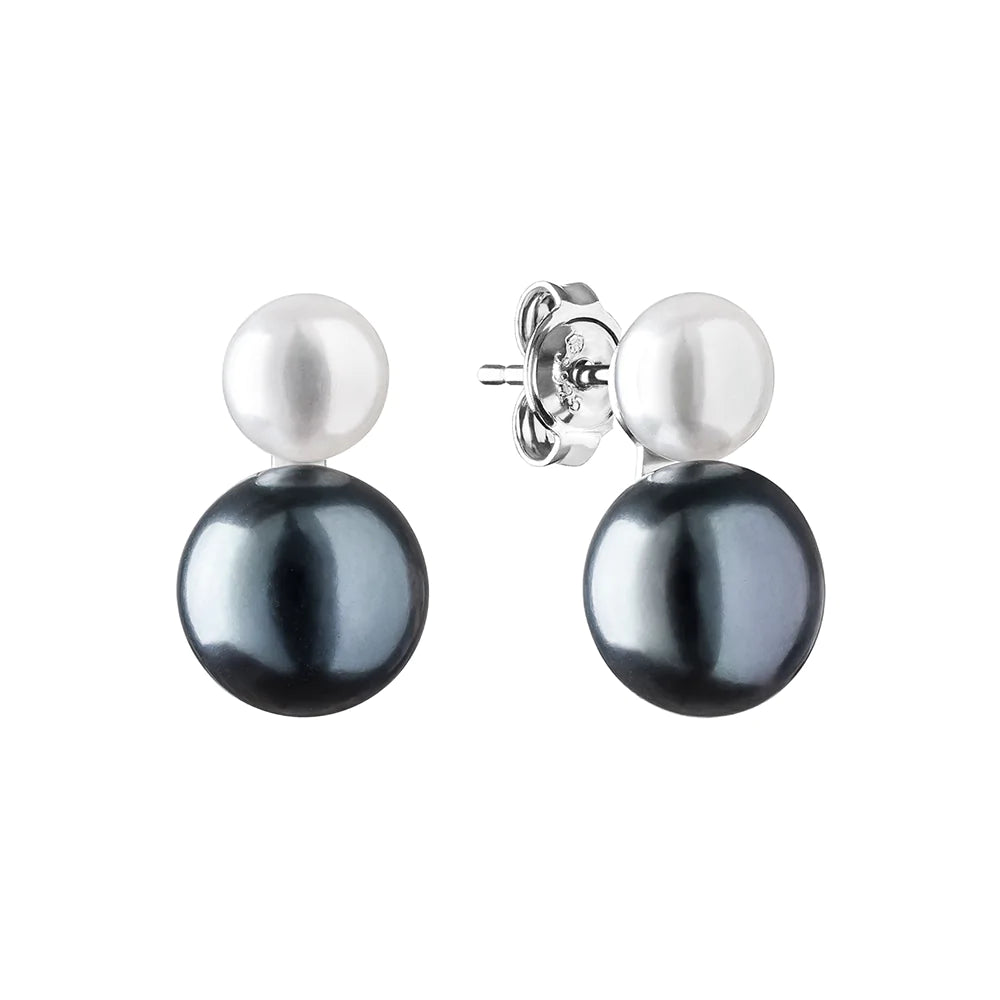 White Black Pearl Stud Earring