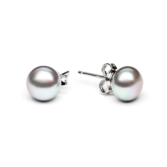 Gray Pearl Stud Earring