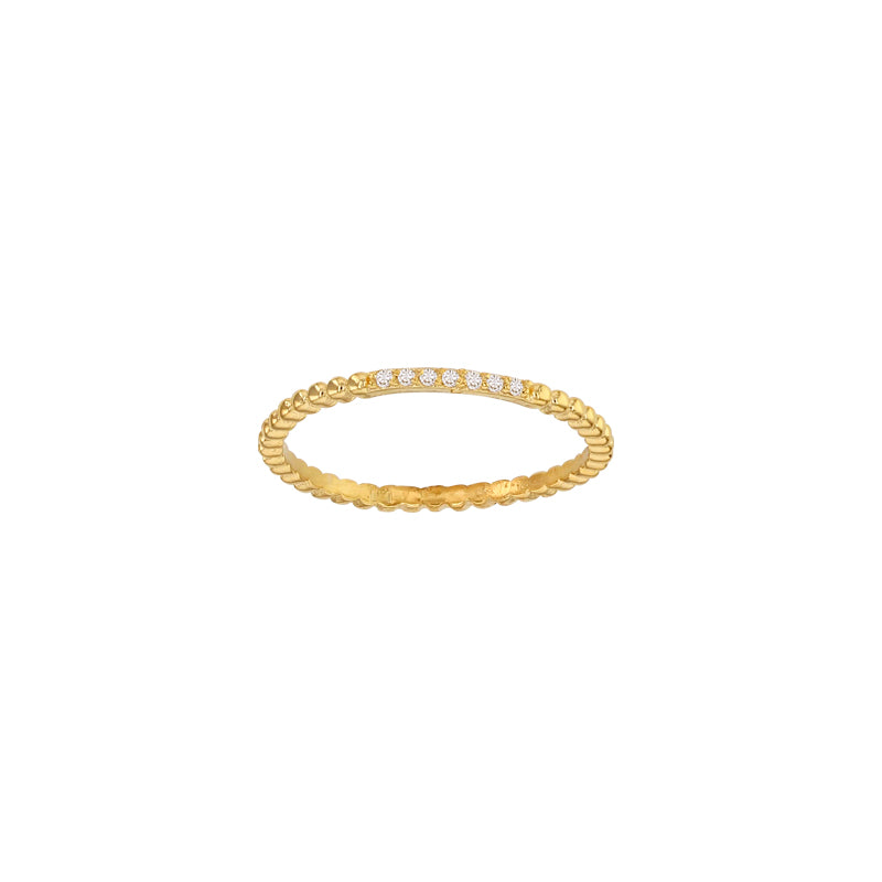 Beaded gold-plated ring