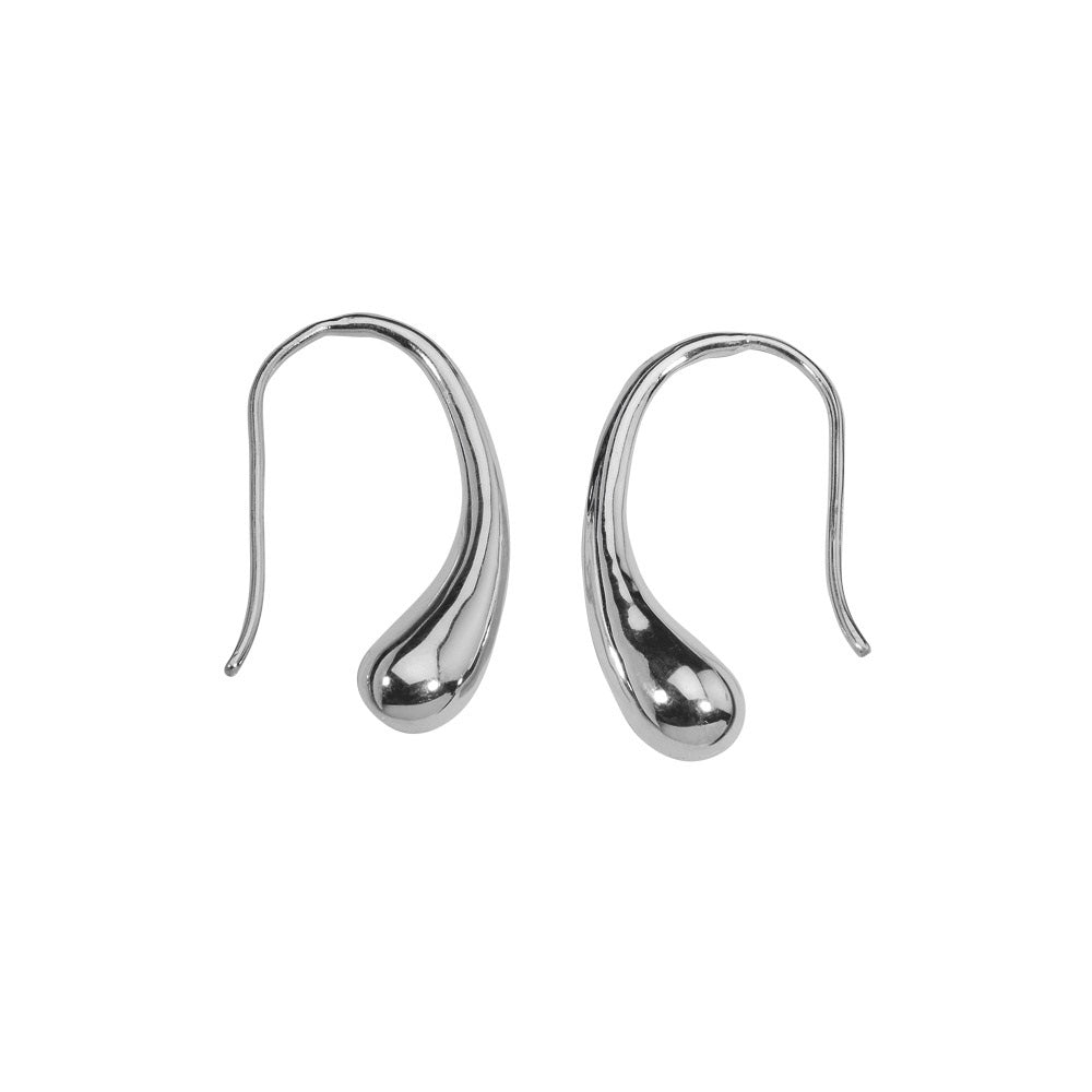 Curved Shaped Silver Earrings